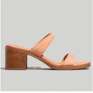 Madewell Saige Double-Strap Sandal Block Heel in Nubuck Leather